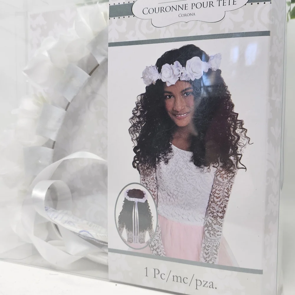 NIB White Floral Headwreath